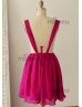 Burgundy Chiffon Short Prom Dress